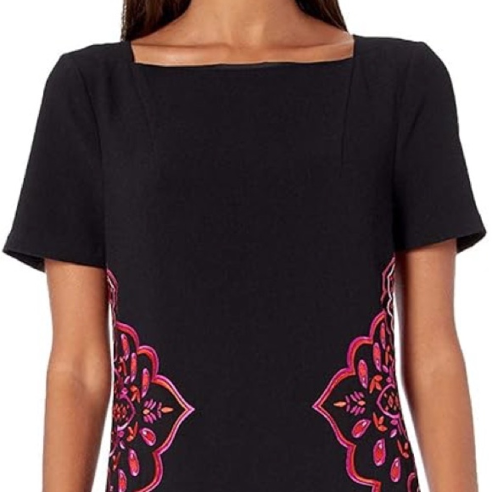 Trina Turk Floral Embroidered Sheath Dress Size 12 - Picture 4 of 13